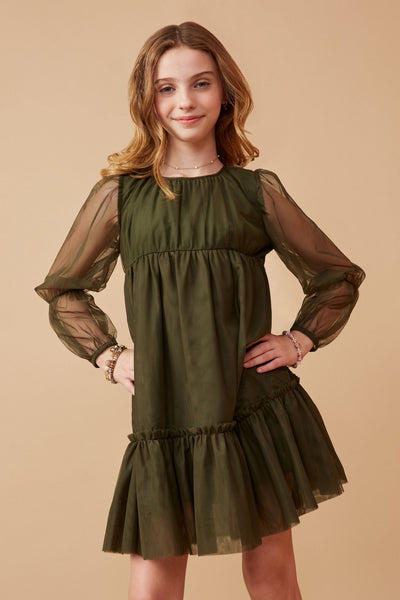 Girls Melody Printed Tiered Cotton Casual Dress