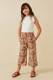 Girls Smock Waist Paisley Print Wide leg Pants Full Body