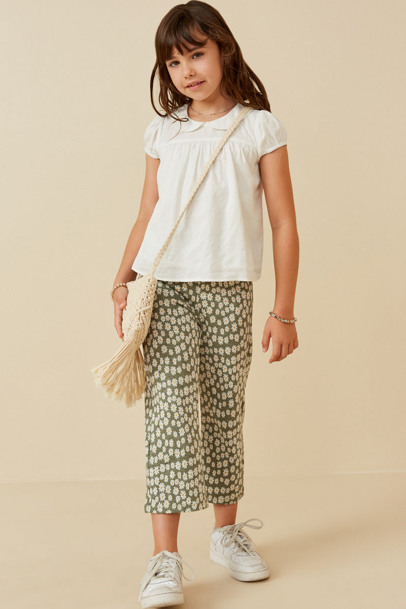 Floral Embroidered Peter Pan Collar Blouse