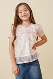 Floral Eyelet Lace Ruffle Peplum Top