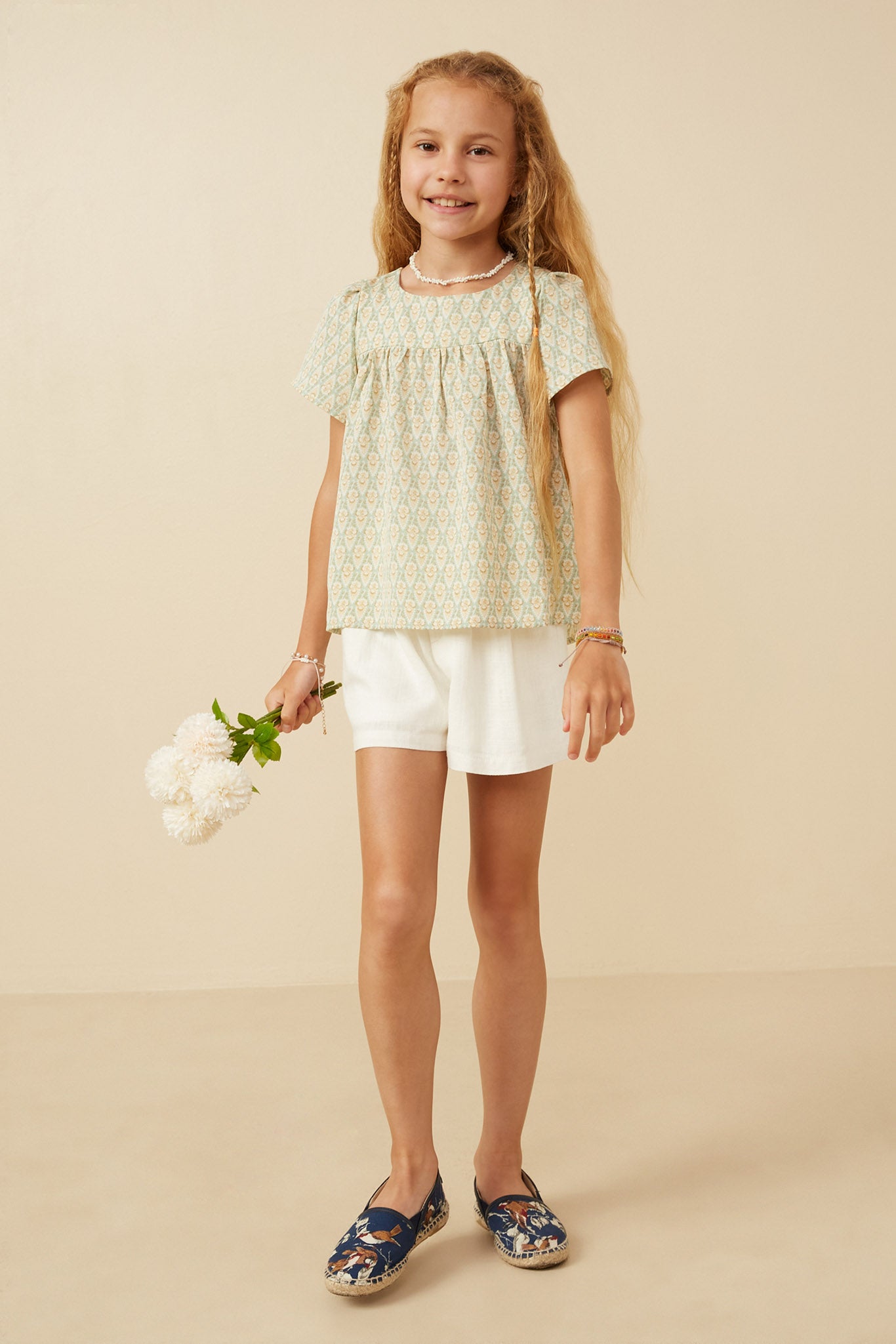 Paisley Print Flutter Sleeve Top