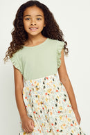 GN4033 SAGE Girls Textured Knit Ruffled Tank Front