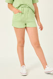 GN4067 SAGE Girls Textured Elastic Waist Shorts Detail