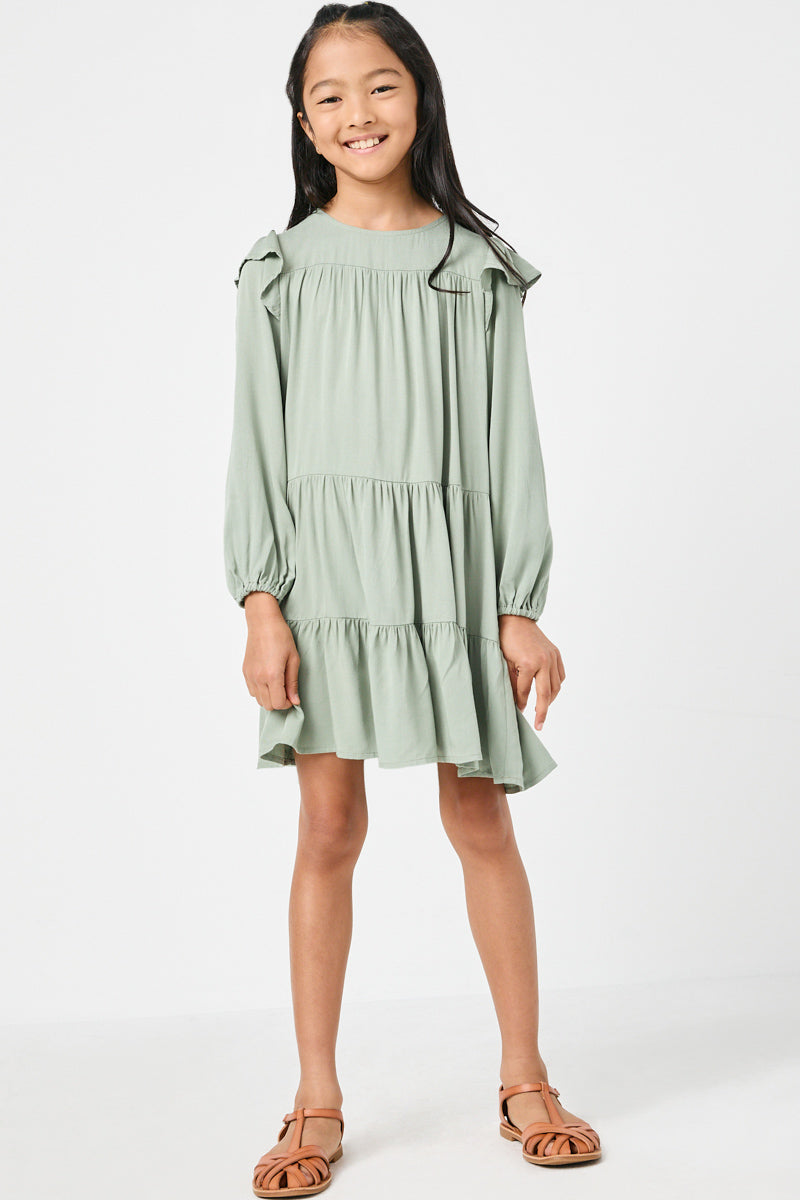 girls long sleeve dresses Haloumoning Maxi Dress Casual Holiday Dress 5-14 Years A tulle overlay gives this white girls dress the perfect amount of fullness Kali_store Girls Winter Dresses Girl