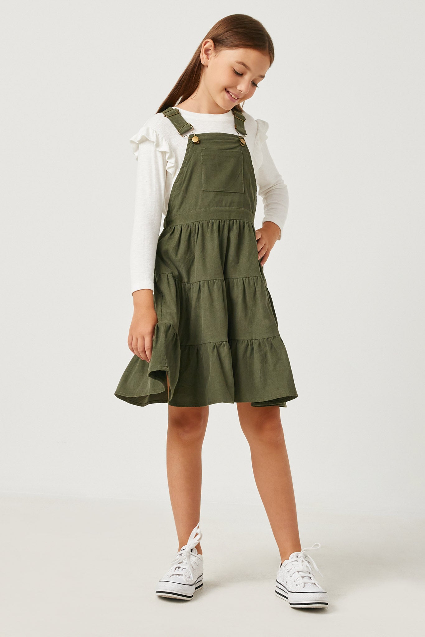green overalls dress Lulus | Olive Green Twill Overall Mini Dress With Pockets | Womens | X-Small