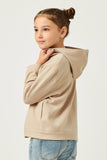 GN4357 STONE Girls Buttoned Hooded Knit Jacket Back