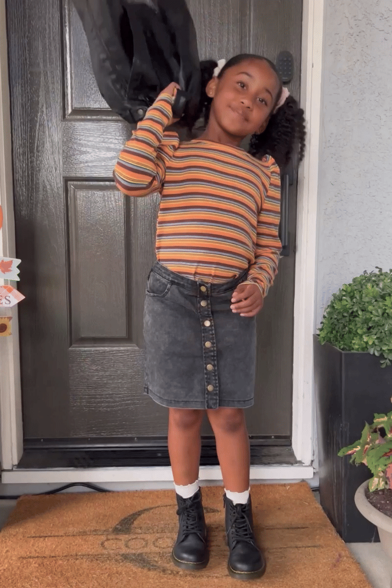 Engineered Stripe Puff Shoulder Top