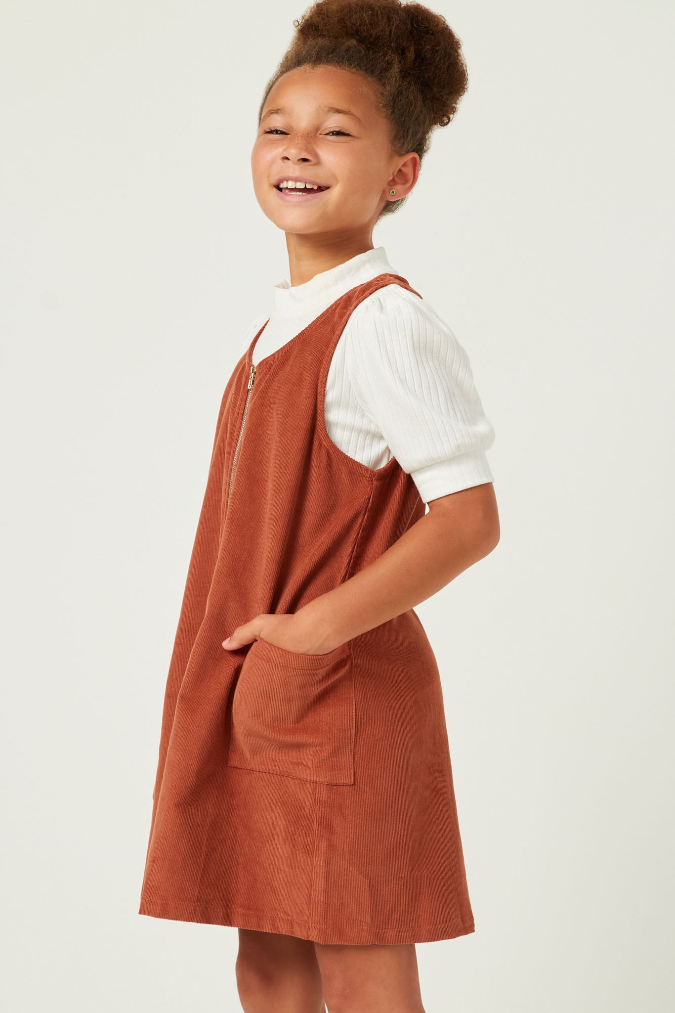 Hayden Girls Zip Up Sleeveless Corduroy Dress L (11/12)