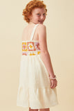 GN4627 IVORY Girls Multicolor Crochet Bodice Sleeveless Dress Back