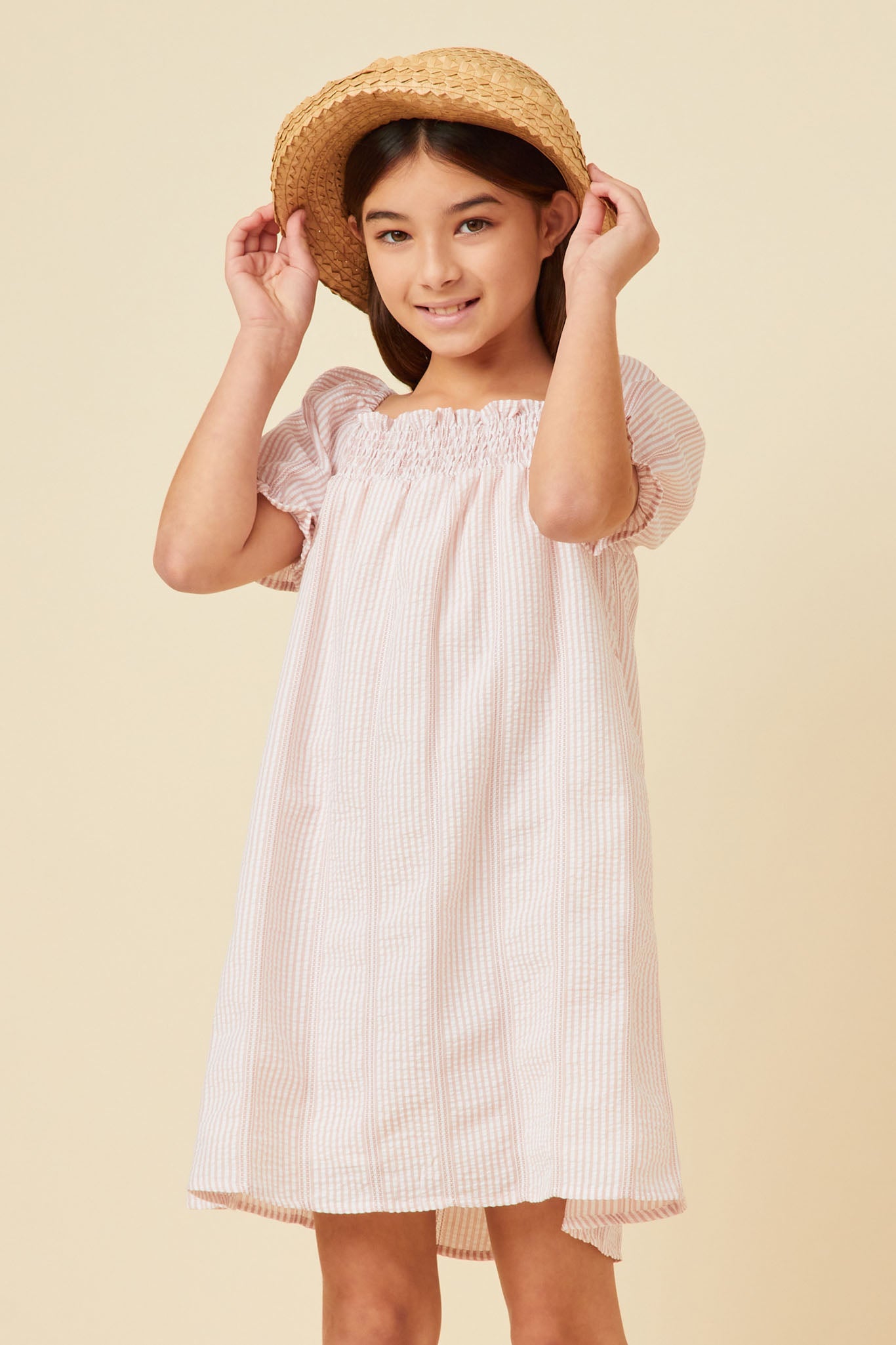 Lace Seersucker Smocked Dress