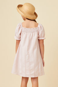 GN4652 Blush Girls Lace Seersucker Smocked Dress Back