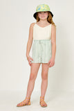 GN4653 Sage Girls Lace Seersucker Elastic Waist Shorts Full Body
