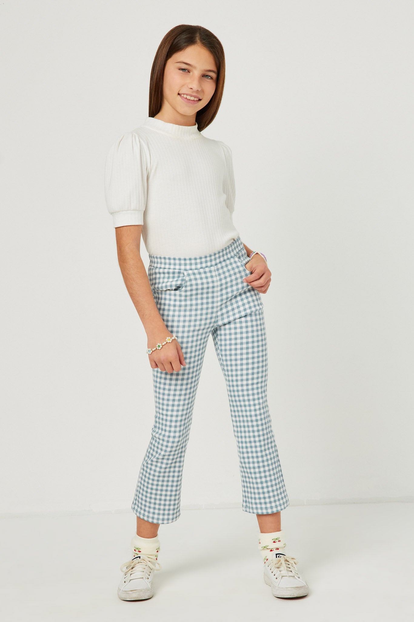 パンツ Gentle Fullness Check Pants Gentle Fullness Off-white Organic Cotton Trousers In Check