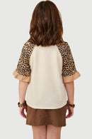 GS0001 Oatmeal Smithsonian Cheetah Sleeve Raglan Knit Top Back
