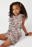 Smithsonian Tiger Print Ruffled Knit Tank