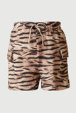 Smithsonian Tiger Print Patch Pocket Knit Shorts