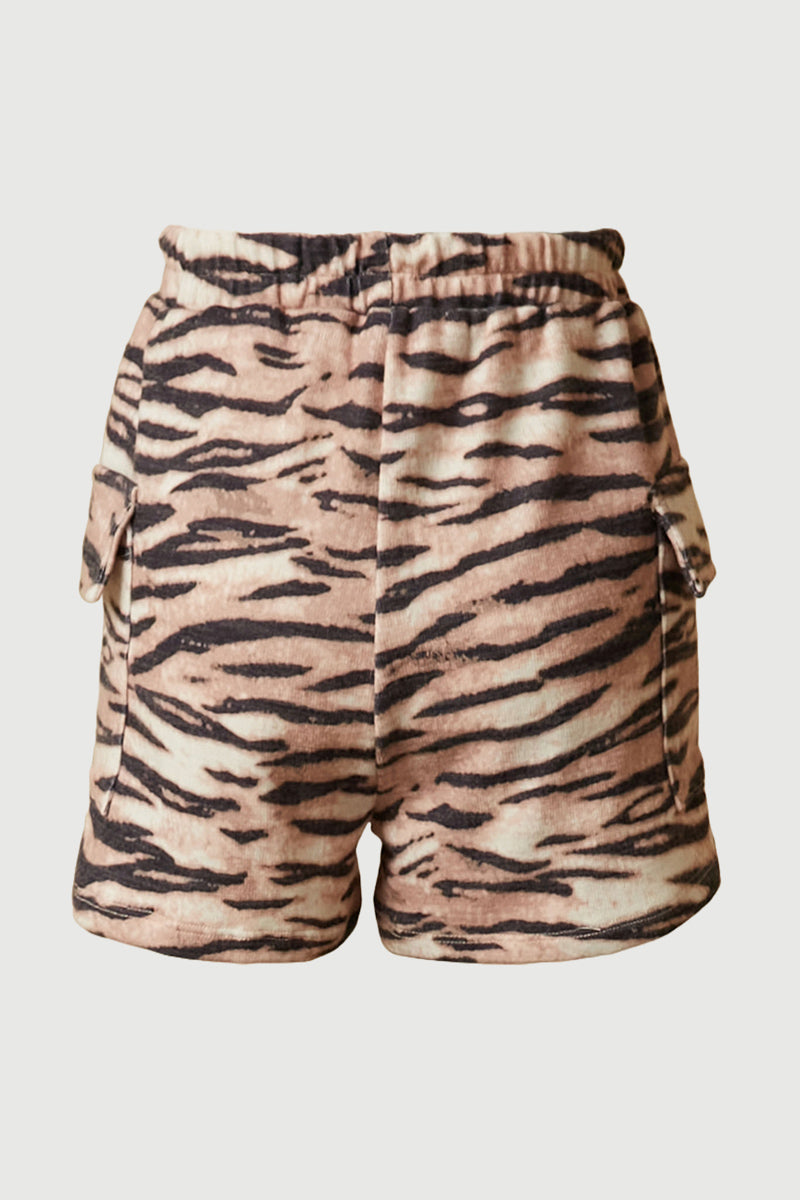 Smithsonian Tiger Print Patch Pocket Knit Shorts