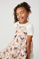 GS0010 Rust Smithsonian Butterfly Print Sleeveless Dress Side