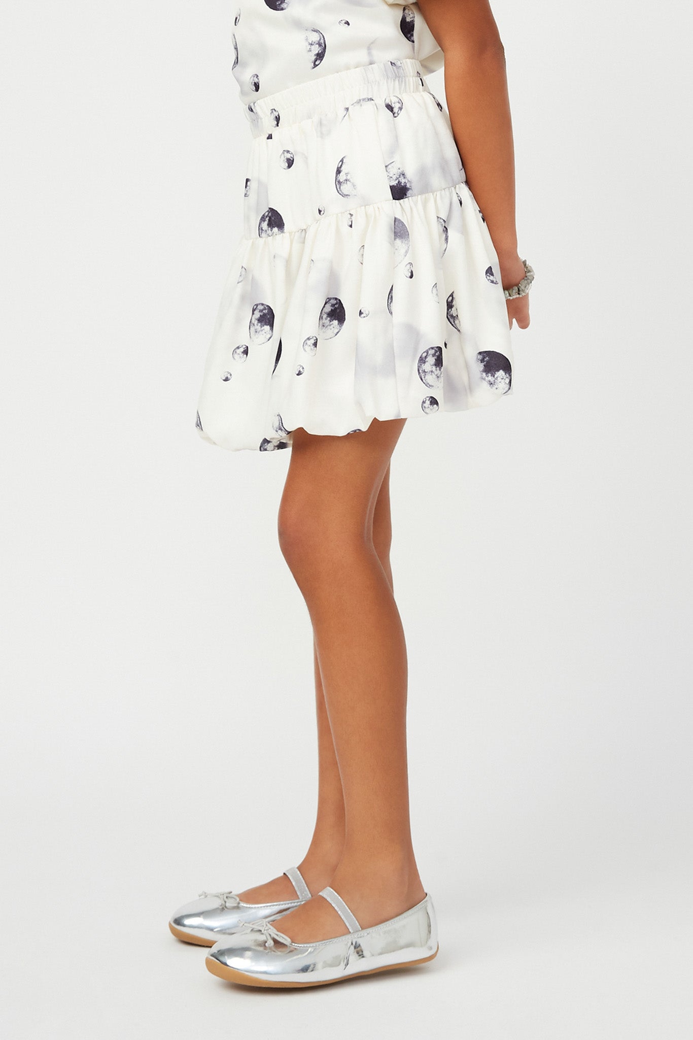 Smithsonian Moon Phase Satin Balloon Hem Skirt