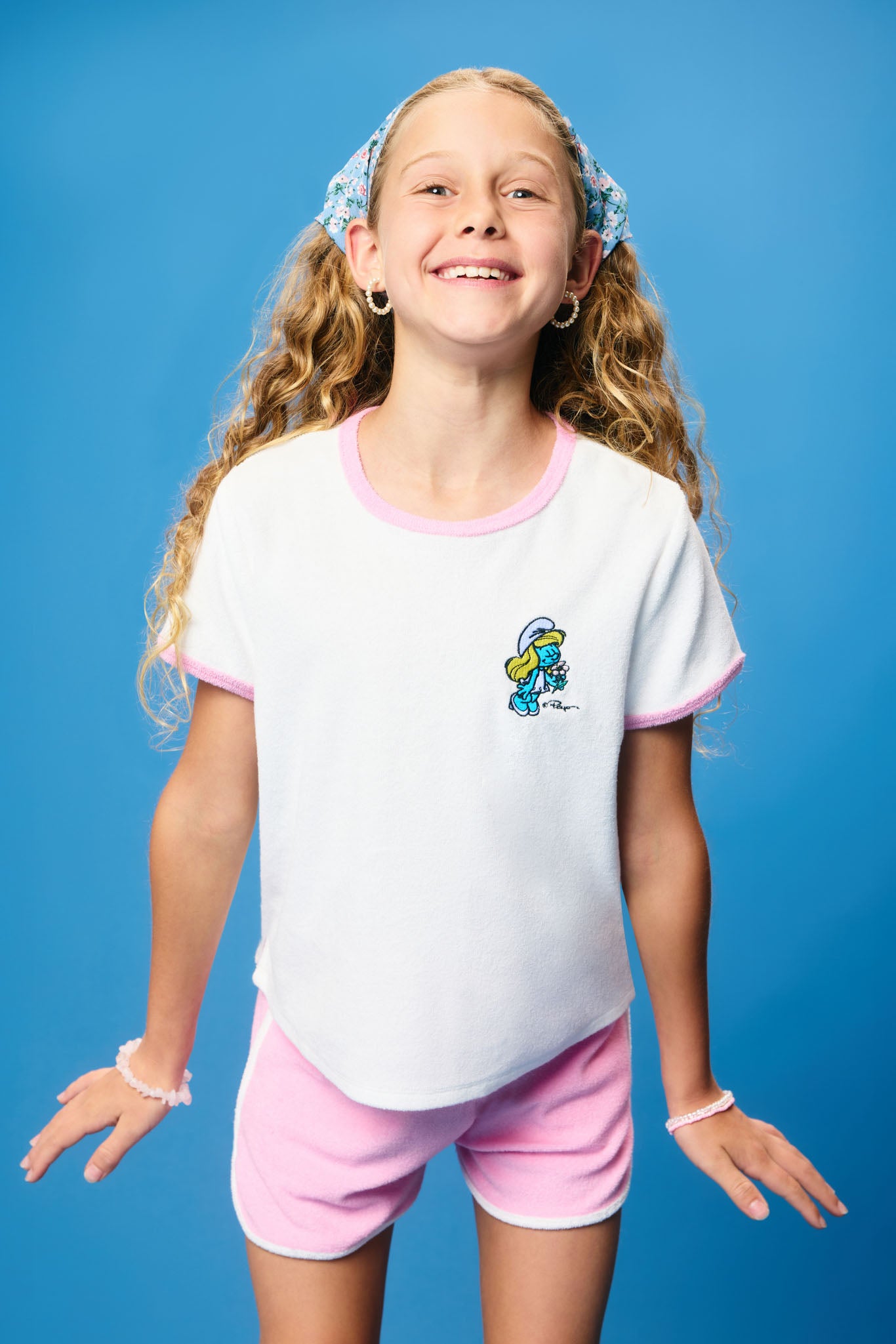 Smurfs Smurfette Patch Ringer Terry T Shirt