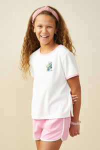 GS0032 Off White Smurfs Smurfette Patch Ringer Terry T Shirt Side