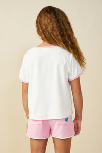 GS0032 Off White Smurfs Smurfette Patch Ringer Terry T Shirt Back