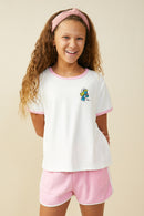 GS0032 Off White Smurfs Smurfette Patch Ringer Terry T Shirt Front 2