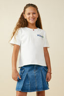 GS0035 Off White Smurfs Hearts and Kisses Large Graphic T Shirt Front