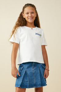 GS0035 Off White Smurfs Hearts and Kisses Large Graphic T Shirt Front