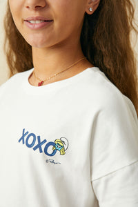 GS0035 Off White Smurfs Hearts and Kisses Large Graphic T Shirt Detail