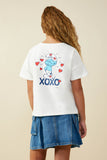 GS0035 Off White Smurfs Hearts and Kisses Large Graphic T Shirt Back