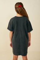 GS0037 Black Smurfs Just Cool Large Graphic Garment Washed T Shirt Dress Back