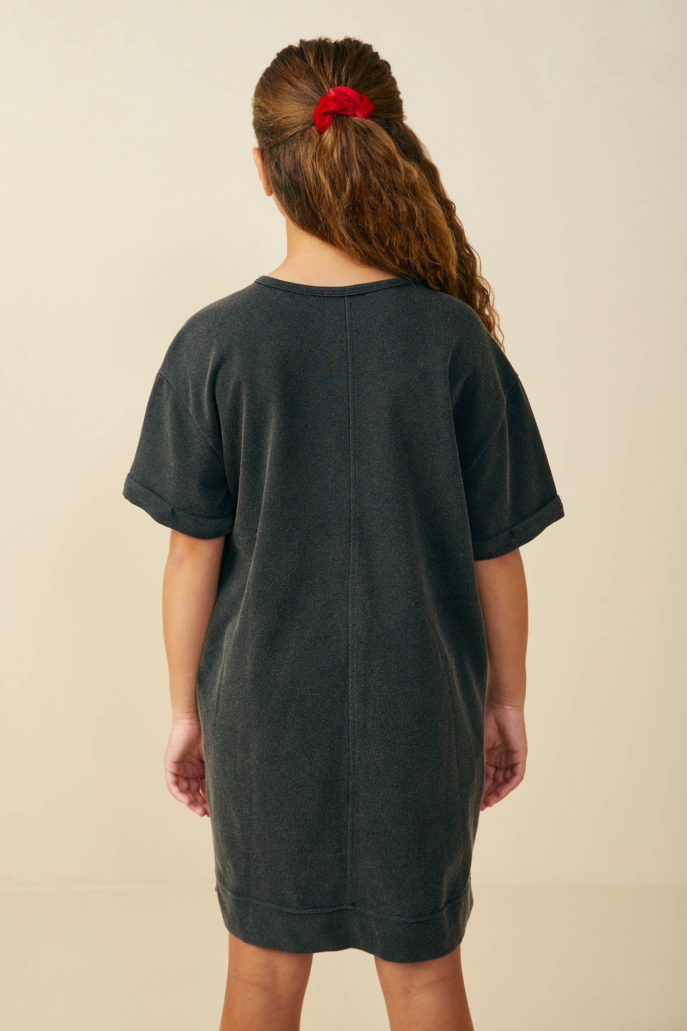 GS0037 Black Smurfs Just Cool Large Graphic Garment Washed T Shirt Dress Back