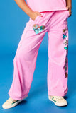 Smurfs Love More Graphic Wide Leg Sweat Pants