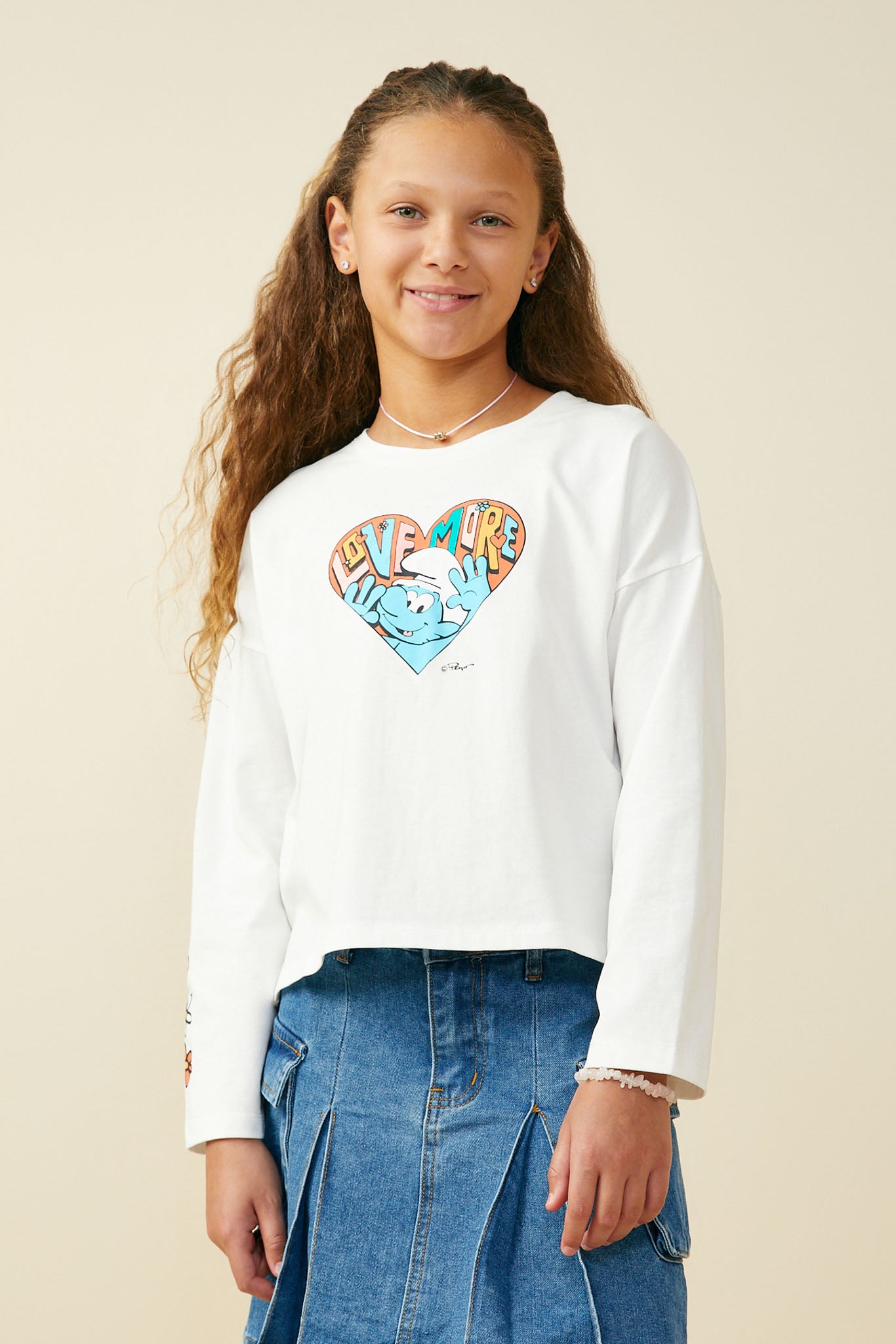 Smurfs Love More Long Sleeve Knit T Shirt