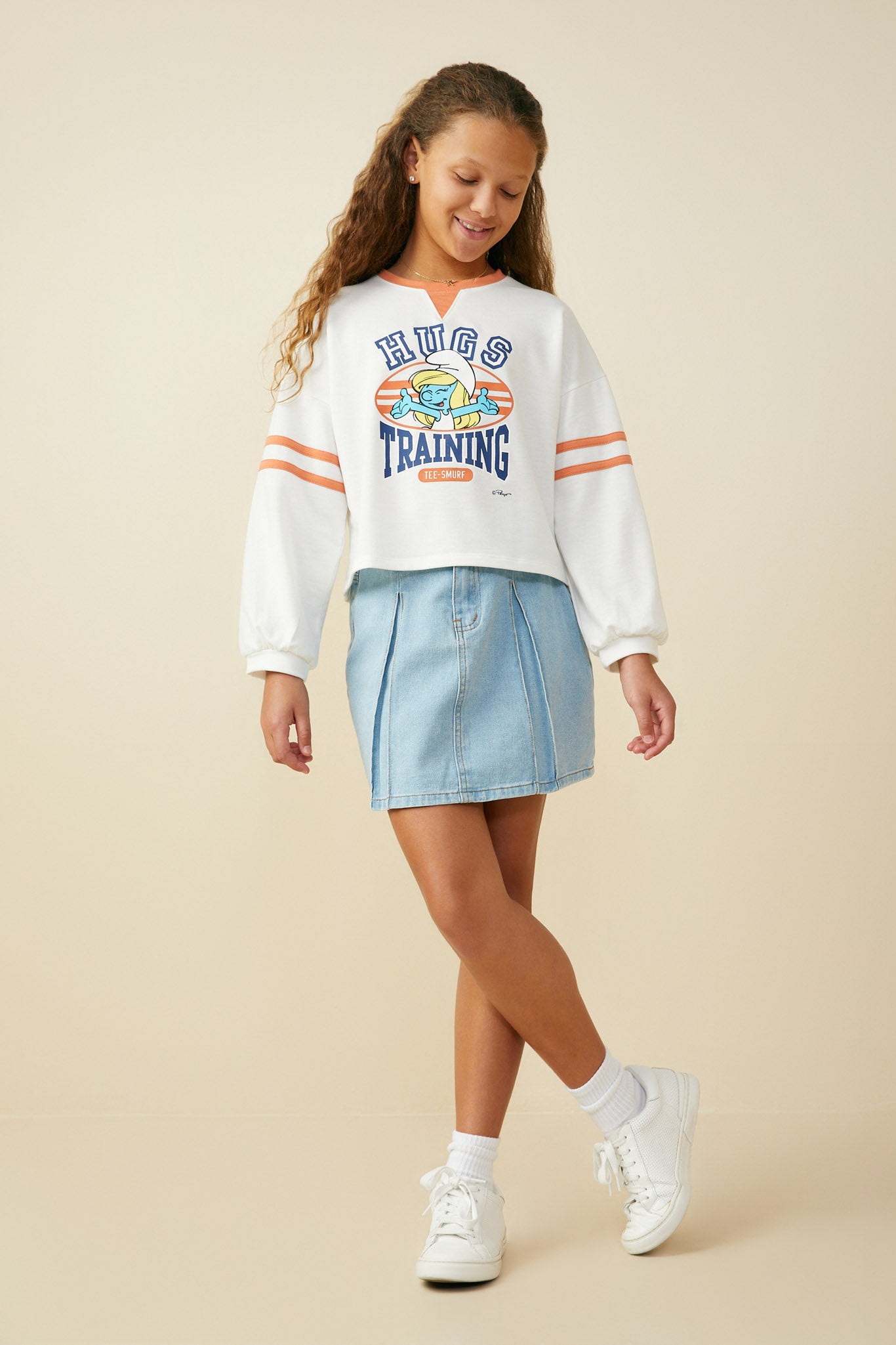 Smurfs Training Graphic French Terry Long Sleeve T Shirt