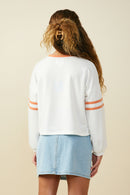 GS0058 Orange Smurfs Training Graphic French Terry Long Sleeve T Shirt Back