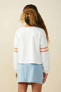 GS0058 Orange Smurfs Training Graphic French Terry Long Sleeve T Shirt Back