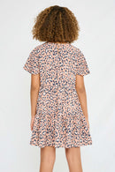 GY1041-Mauve Leopard Button-Down Swing Dress Full Body