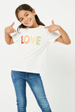 GY1158 Off White Girls Love Flocked T Shirt Alternate Angle