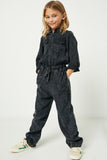 GY1163 Charcoal Girls Mineral Washed Jumper Full Body
