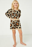 GY1166 Leopard Girls Knit Leopard Shorts Full Body