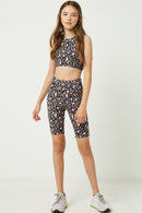 GY1198 Leopard Girls Leopard High Rise Short Full Body