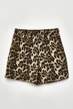 GY1266 Leopard Print Drawstring Shorts Taupe Back