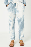 GY1331 Blue Girls Tie Dye Knit Joggers Close Front
