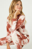 GY1331 Rust Girls Tie Dye Knit Joggers Side