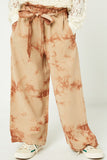 GY2009 Taupe Girls Garment Tie-Dye Paper Bag Trousers Front