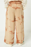 GY2009 Taupe Girls Garment Tie-Dye Paper Bag Trousers Back