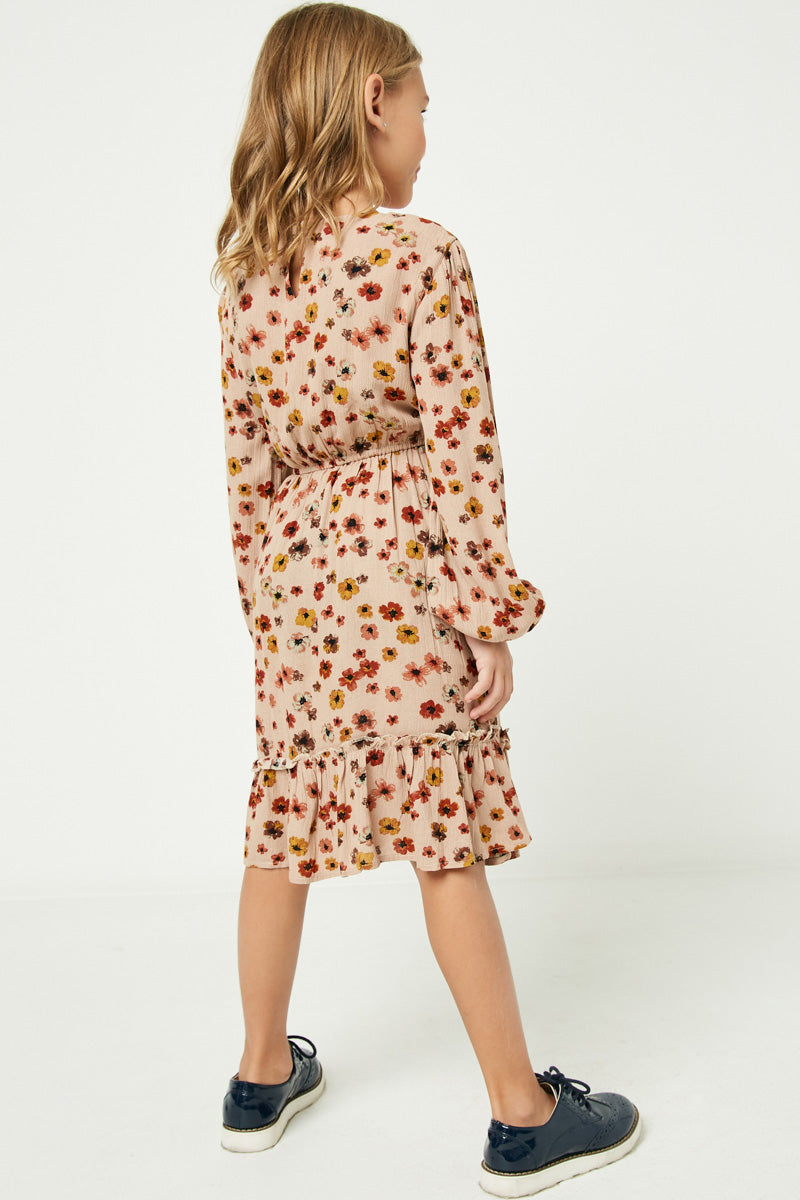 Girls Casual Long Sleeve Dresses | Cute Girls' Clothes Taupe *girl's Dresses Midi Dresses Hayden Girls Girls Casual Long Sleeve Dresses | Cute Girls' Clothes Taupe *girl's Dresses Midi Dresses Hayden Girls