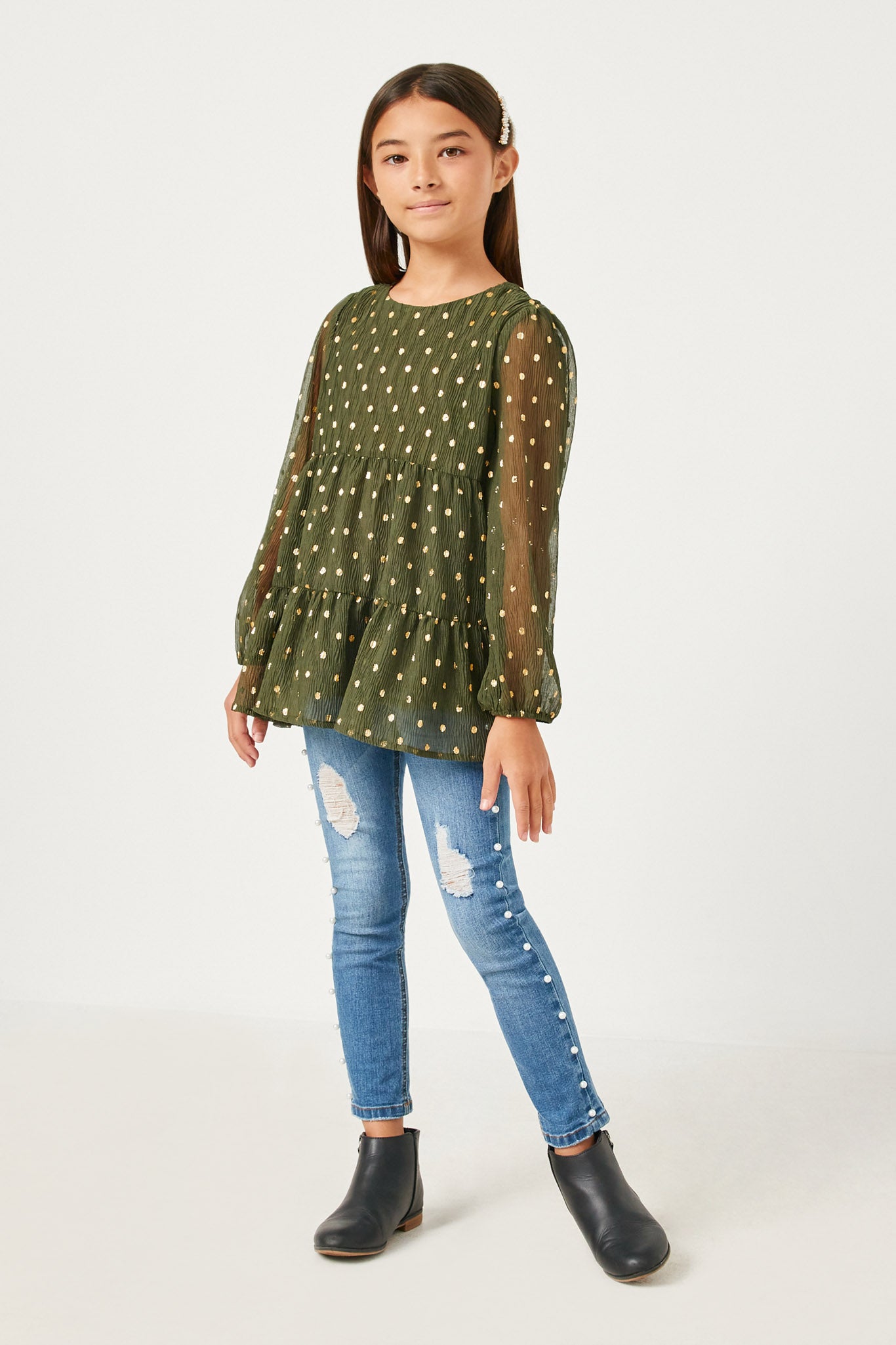 Metallic Dot Tiered Tunic